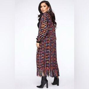 Colorful Knit Cardigan with tassels